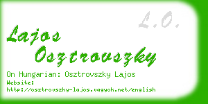 lajos osztrovszky business card